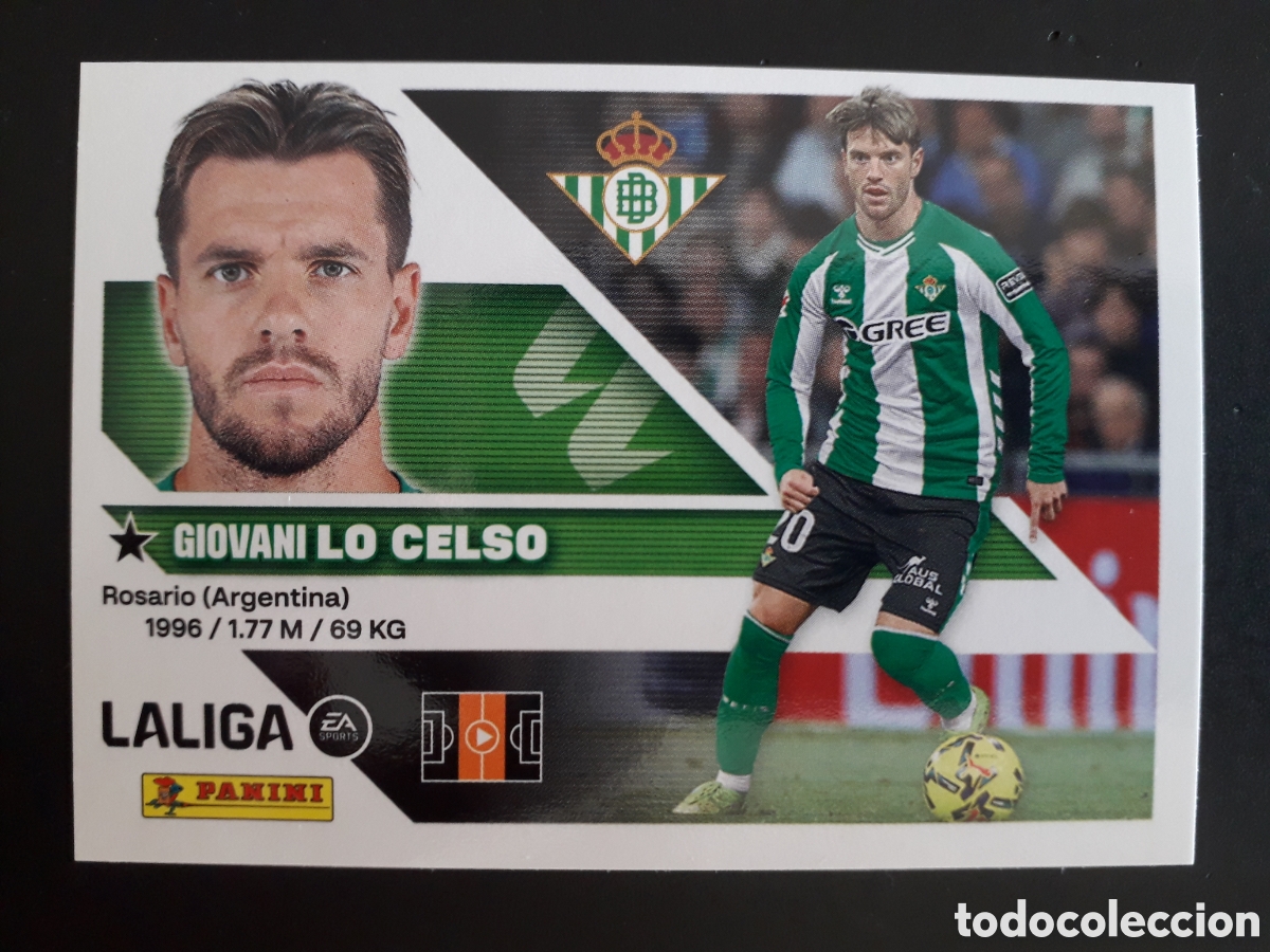 Cromos de f&uacute;tbol: LO CELSO, BETIS N&deg; 14 ED ESTE 2026 2027 26 27 SIN PEGAR PEDIDO M&Iacute;NIMO 3&euro;
