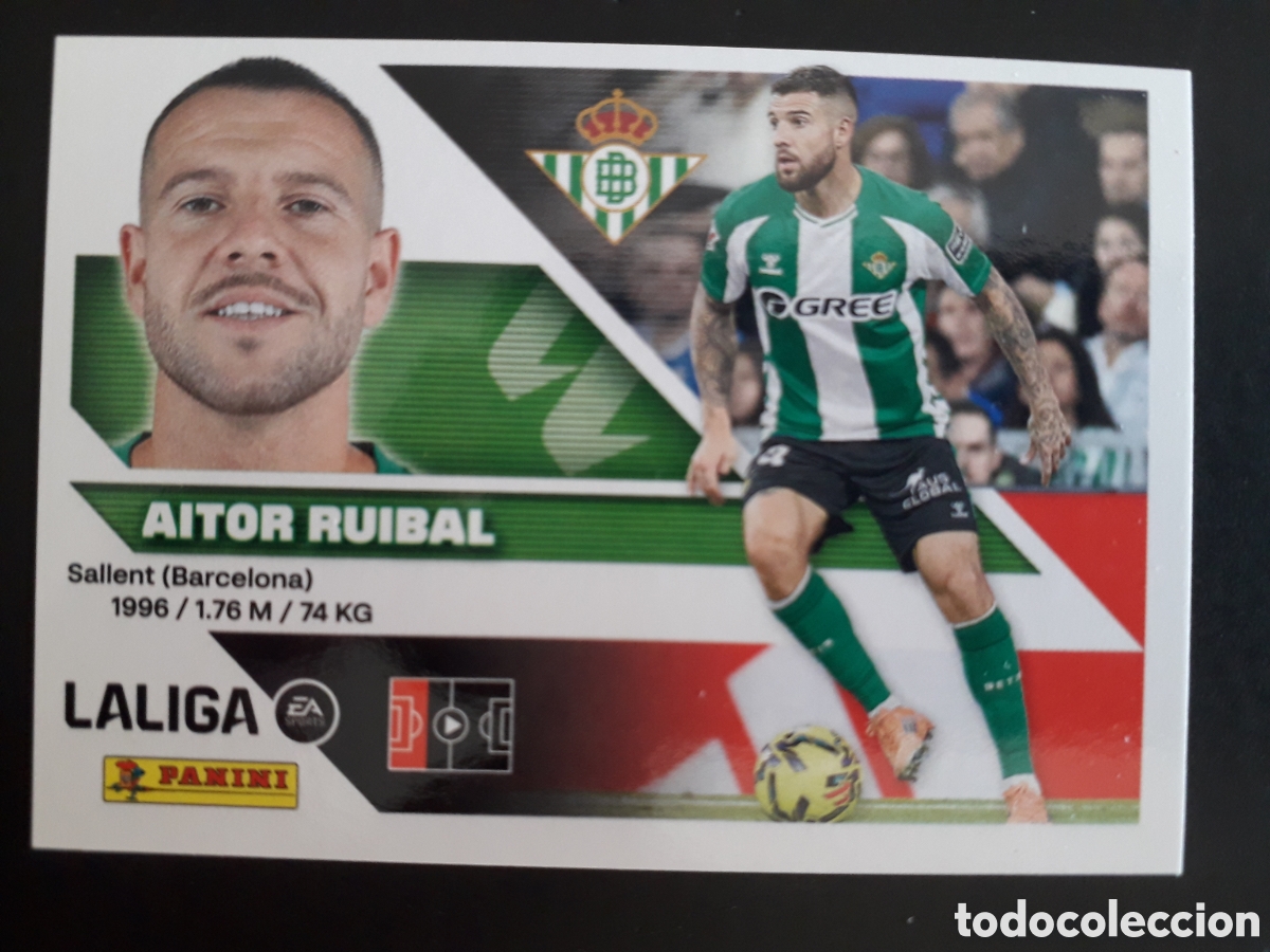Cromos de f&uacute;tbol: AITOR RUIBAL, BETIS N&deg; 5A ED ESTE 2026 2027 26 27 SIN PEGAR PEDIDO M&Iacute;NIMO 3&euro;.