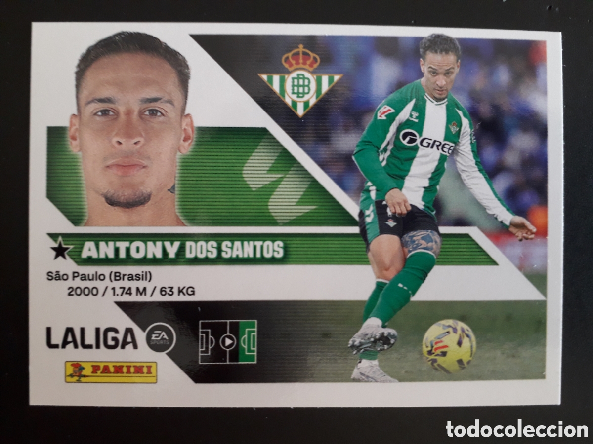 Cromos de f&uacute;tbol: ANTONY, BETIS N&deg; 18 ED ESTE 2026 2027 26 27 SIN PEGAR PEDIDO M&Iacute;NIMO 3&euro;