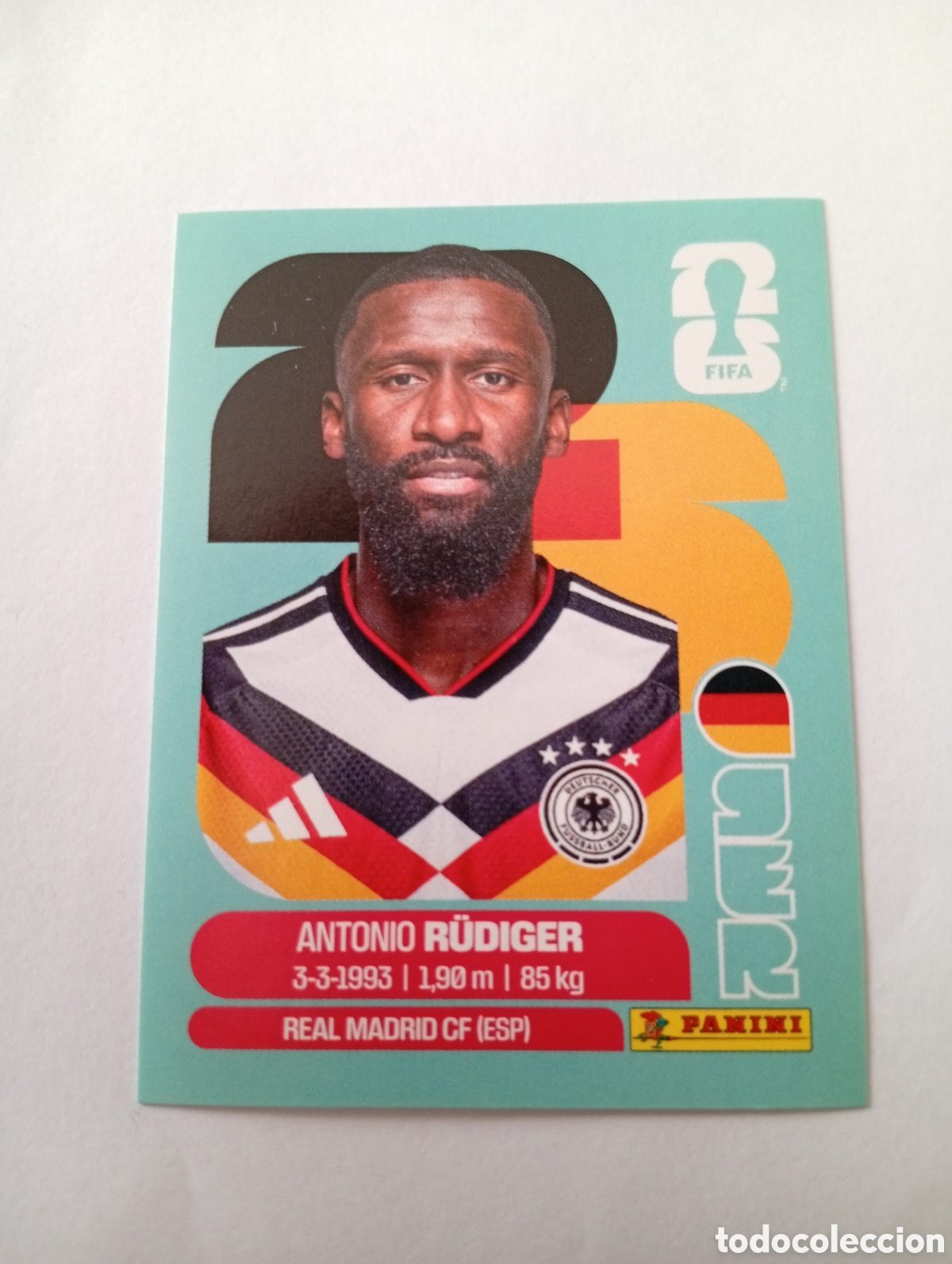 Cartes &agrave; collectionner de Football: CROMO FIFA WORLD CUP 2026. PANINI. ANTONIO R&Uuml;DIGER. GER 6