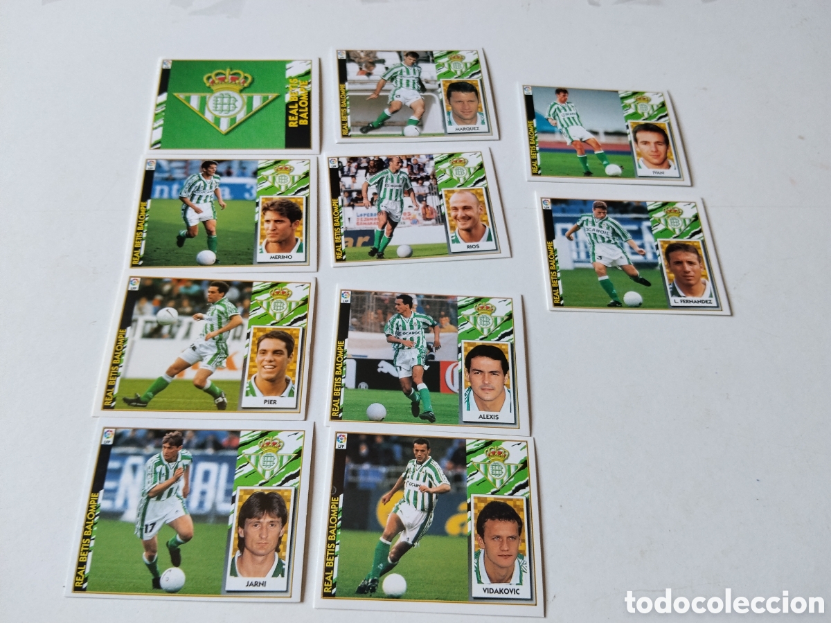 Cromos de f&uacute;tbol: 10 Cromos Real Betis Balompi&eacute; 1997-1998 Impecables