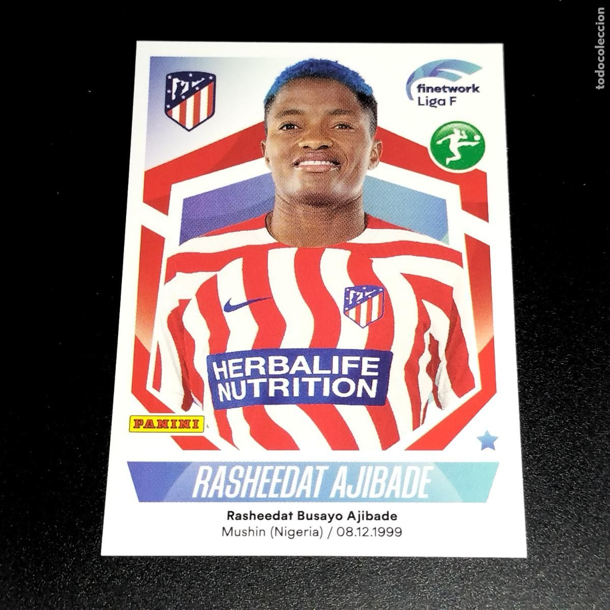 Fu&szlig;ball-Sticker: N&ordm; 115 RASHEEDAT AJIBADE AT ATLETICO MADRID CROMOS FINETWORK LIGA F FEMENINA PANINI 2022 2023 22 23