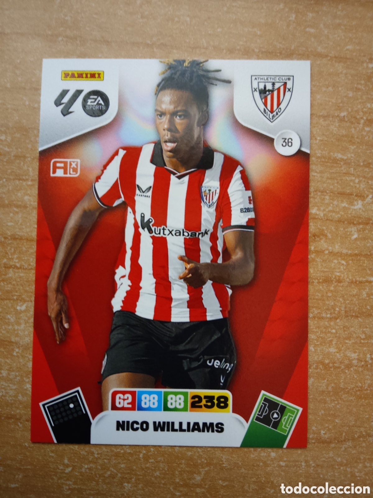 Cromos de f&uacute;tbol: 36 NICO WILLIAMS ATHLETIC CLUB ADRENALYN XL LIGA 2025 2026