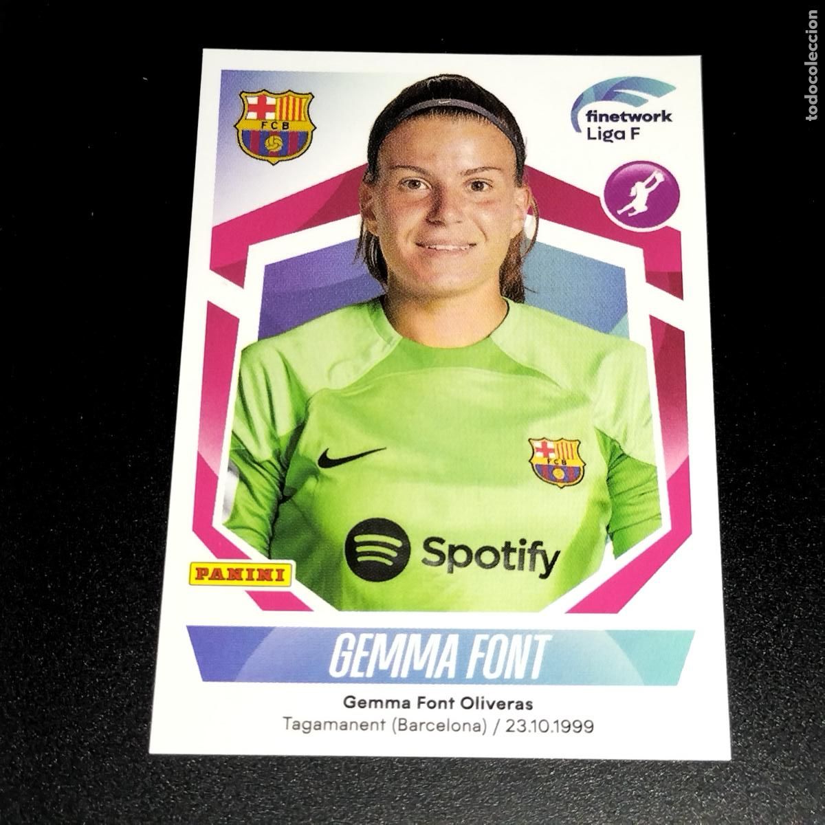 Cromos de f&uacute;tbol: N&ordm; 120 GEMMA FONT FC BARCELONA CROMOS FINETWORK LIGA F FEMENINA PANINI 2022 2023 22 23