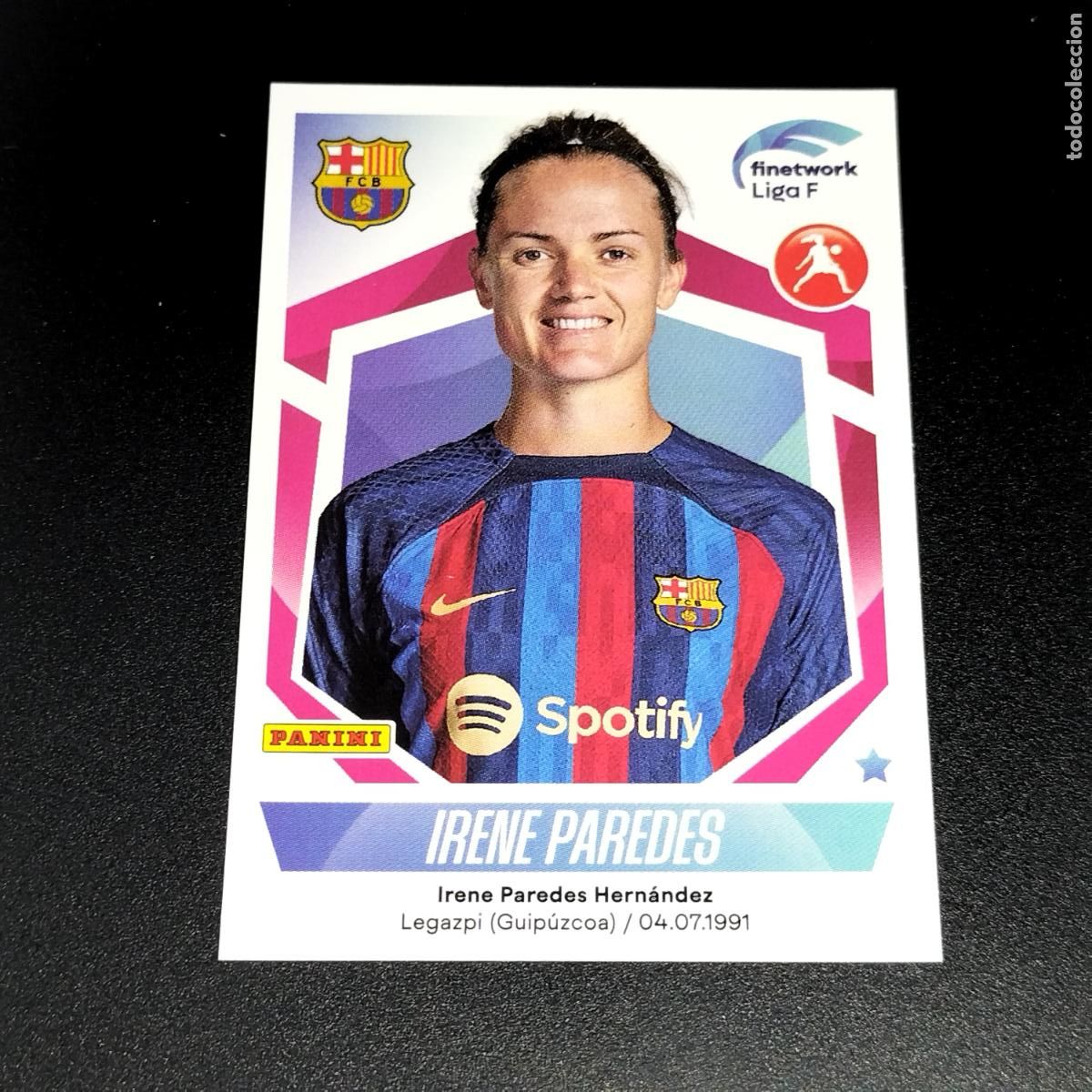 Cromos de f&uacute;tbol: N&ordm; 122 IRENE PAREDES FC BARCELONA CROMOS FINETWORK LIGA F FEMENINA PANINI 2022 2023 22 23