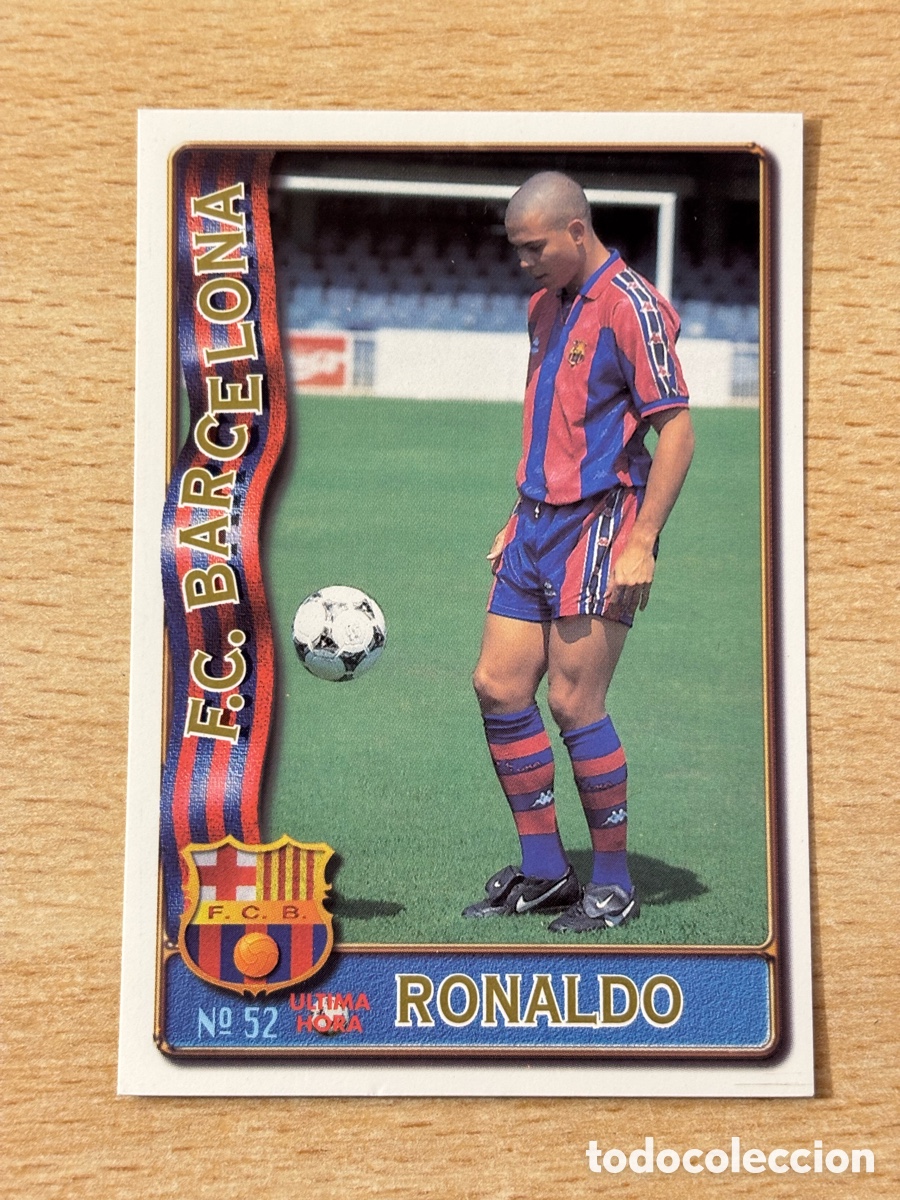 Cromos de f&uacute;tbol: # 52 U H Ronaldo FC Barcelona rookie card. Mundicromo 96/97. Excelente estado