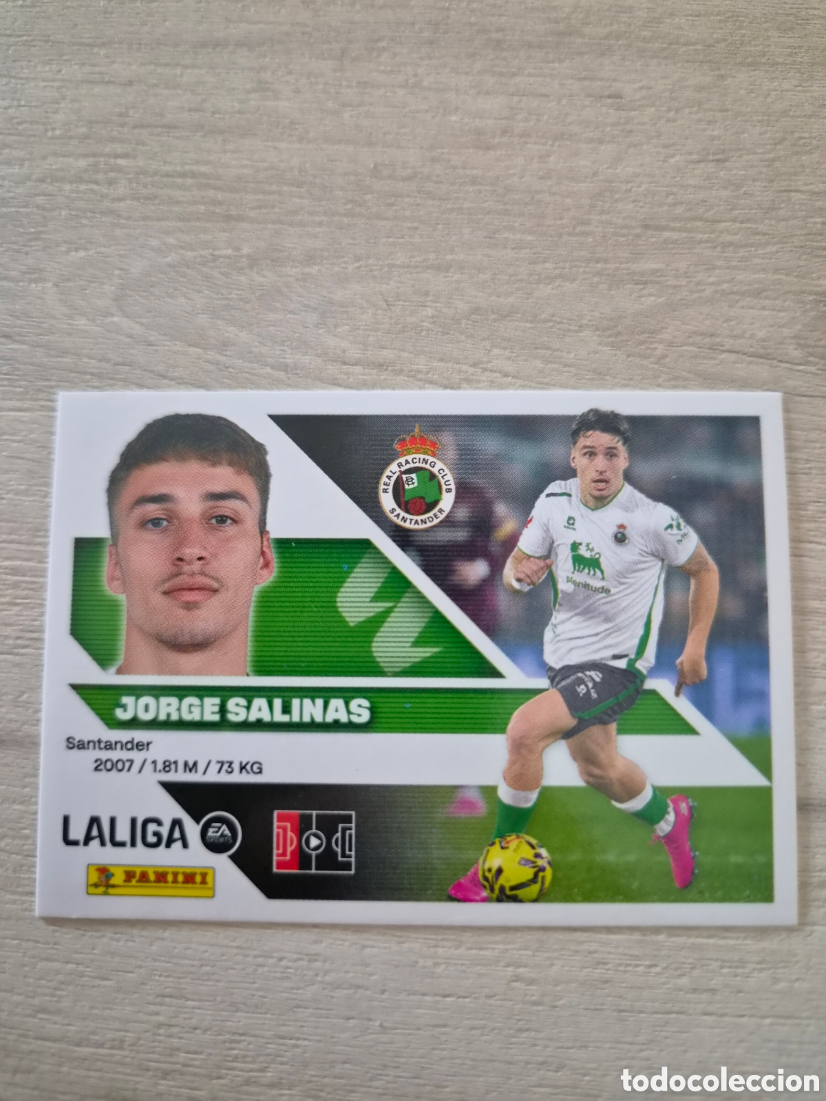 Cromos de f&uacute;tbol: N&deg;10 Racing de Santander Jorge Salinas Liga Este 26/27