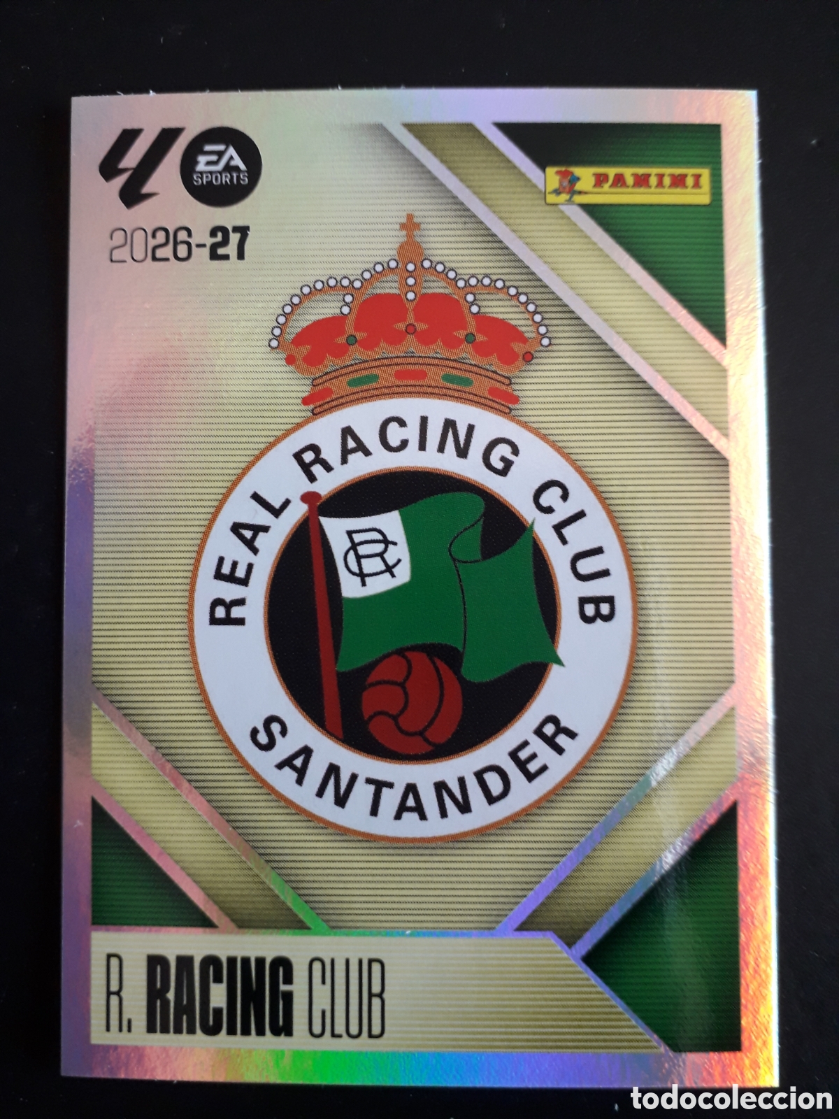 Fu&szlig;ball-Sticker: ESCUDO RACING DE SANTANDER N&deg; 1 ED ESTE 2026 2027 26 27 SIN PEGAR PEDIDO M&Iacute;NIMO 3&euro;