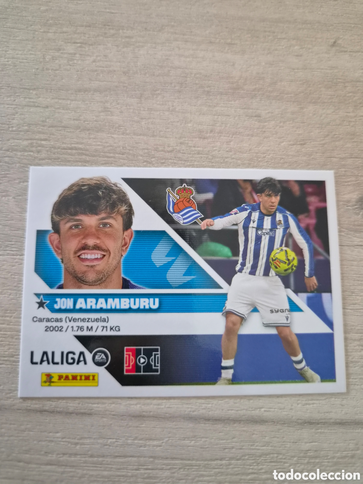 Cromos de f&uacute;tbol: N&deg;5 Real Sociedad Aramburu Liga Este 26/27