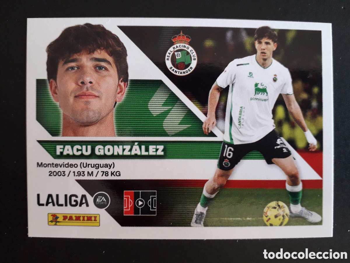 Cromos de f&uacute;tbol: FACU GONZ&Aacute;LEZ RACING DE SANTANDER N&deg; 7 ED ESTE 2026 2027 26 27 SIN PEGAR PEDIDO M&Iacute;NIMO 3&euro;.