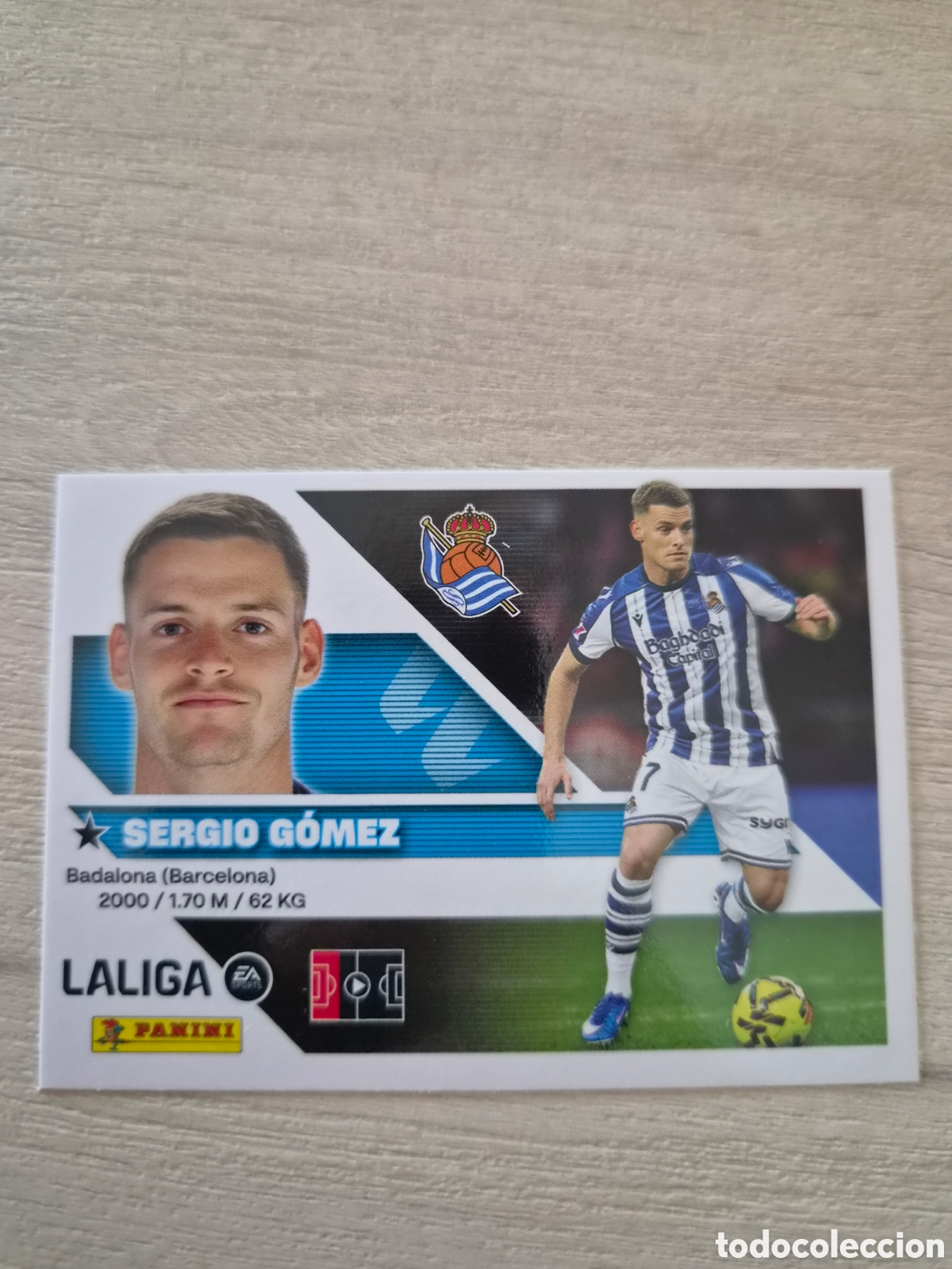 Cromos de f&uacute;tbol: N&deg;8 Real Sociedad Sergio G&oacute;mez Liga Este 26/27