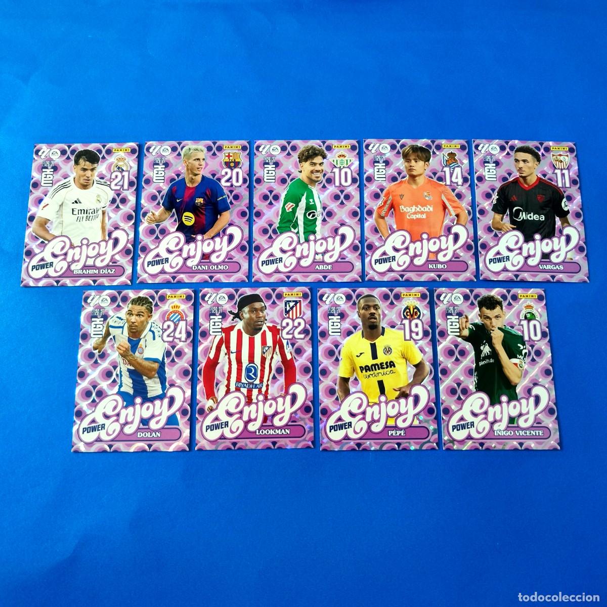 Football Stickers: Megacracks 2026 2027 / 26 27 Enjoy Power Abde Dani Olmo P&eacute;p&eacute; Vargas Dolan Kubo Brah&iacute;n &Iacute;&ntilde;igo Vicente