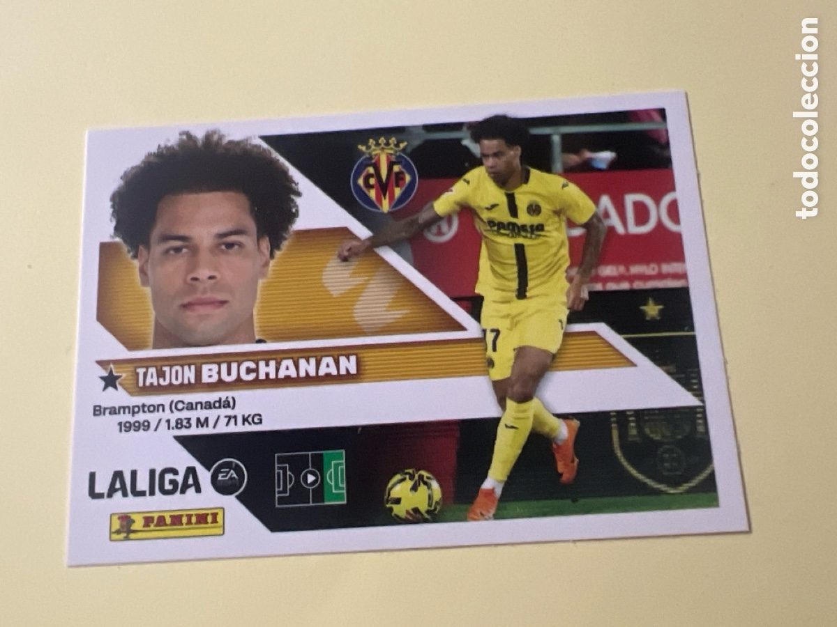 Football Stickers: C3224. Buchanan n&uacute;mero 15 del Villarreal cromo liga este 26-27 2026-2027