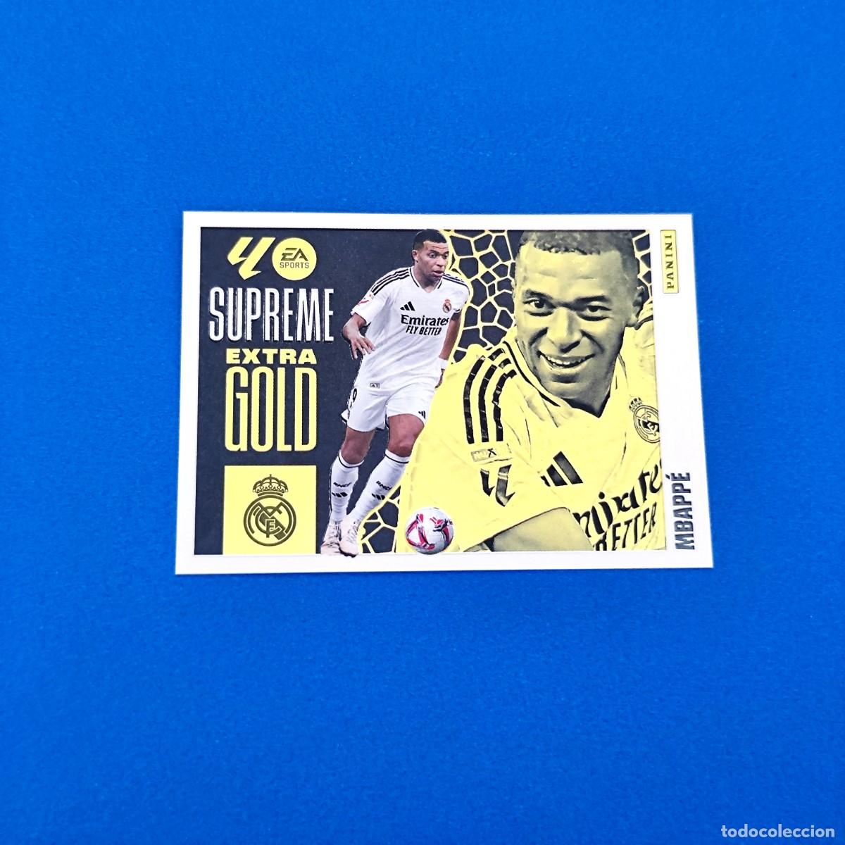 Football Stickers: Liga Este 2025 2026 / 25 26 Mbappe Extra Gold Supreme Real Madrid
