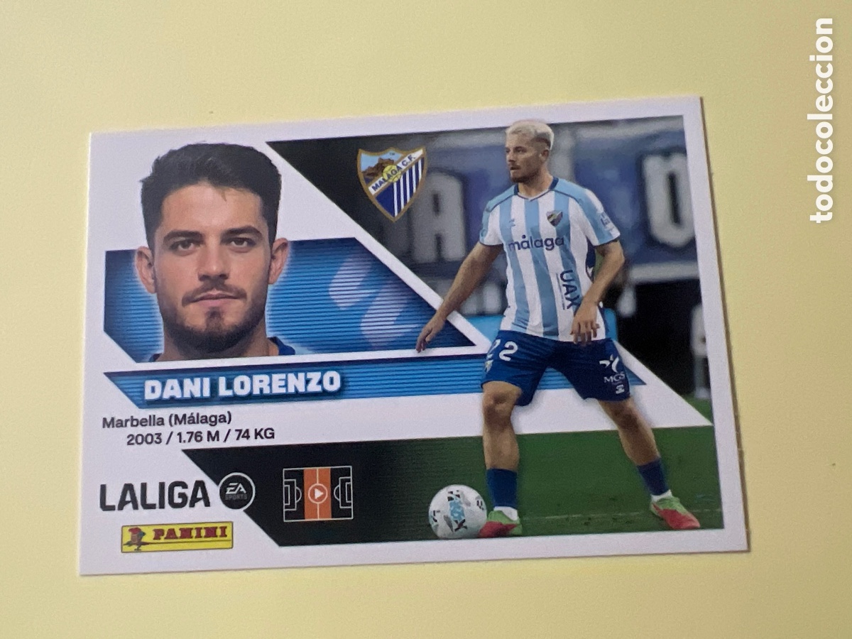 Football Stickers: C3232. Dani Lorenzo n&uacute;mero 12 del Malaga cromo liga este 26-27 2026-2027
