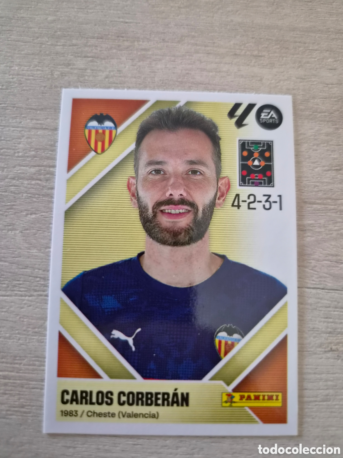 Cromos de f&uacute;tbol: N&deg;2 Valencia Carlos Corberan Liga Este 26/27