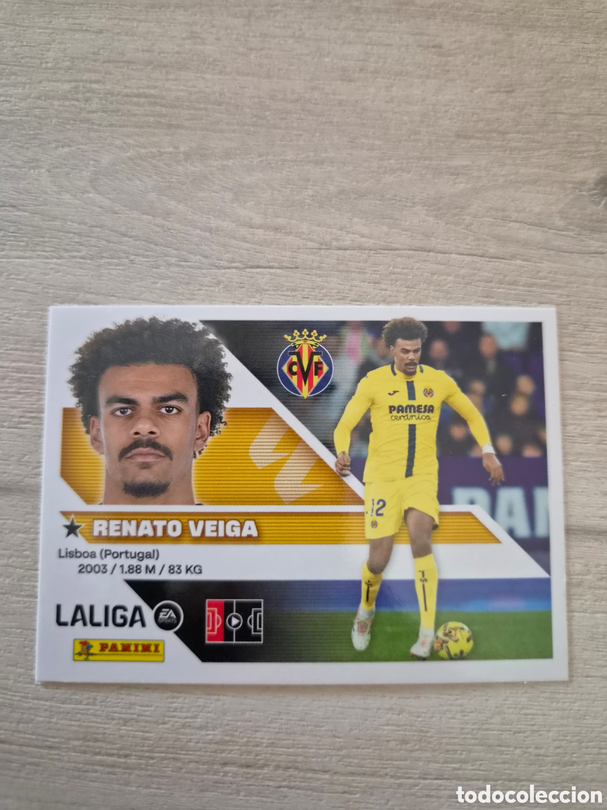 Cromos de f&uacute;tbol: N&deg;9 Villarreal Renato Veiga Liga Este 26/27