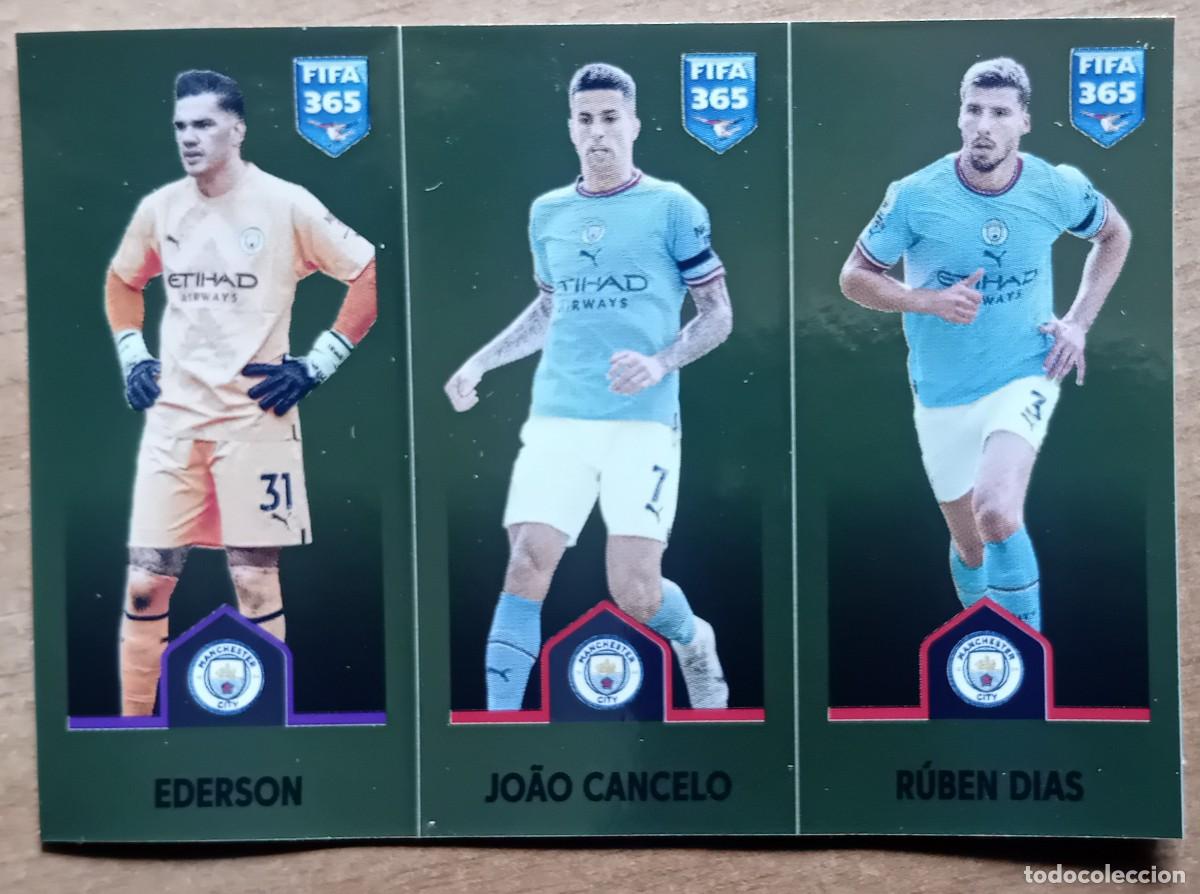 Cromos de f&uacute;tbol: Figurina Panini 2022-23 Cromo Fifa 365 2023 Ederson Joao Cancelo Ruben Dias Manchester City n 87