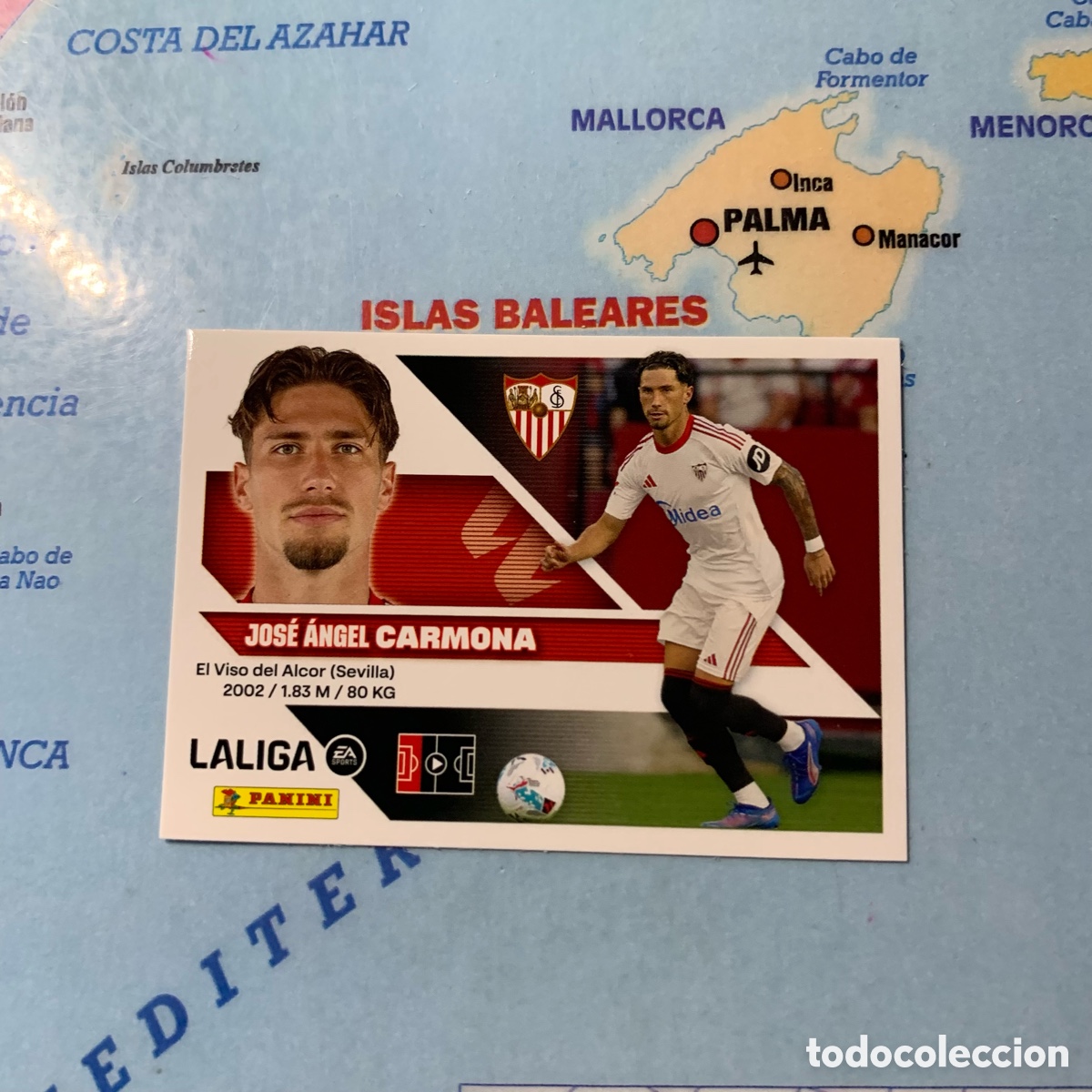 Cromos de f&uacute;tbol: Carmona n&uacute;mero 5 del Sevilla cromo liga este 26-27 2026-2027