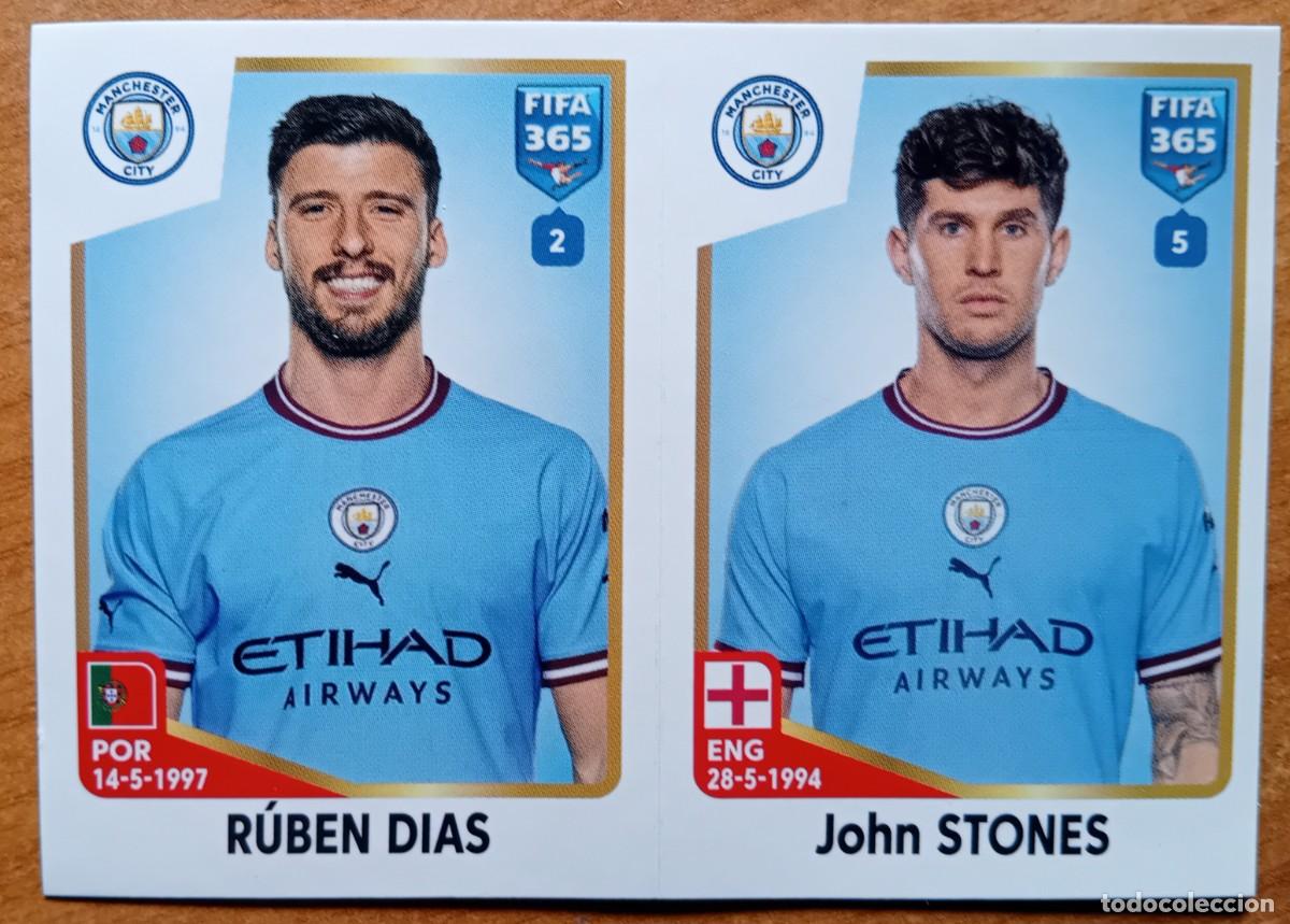 Cromos de f&uacute;tbol: Figurina Panini 2022-23 Cromo Fifa 365 2023 Ruben Dias John Stones Manchester City n 90