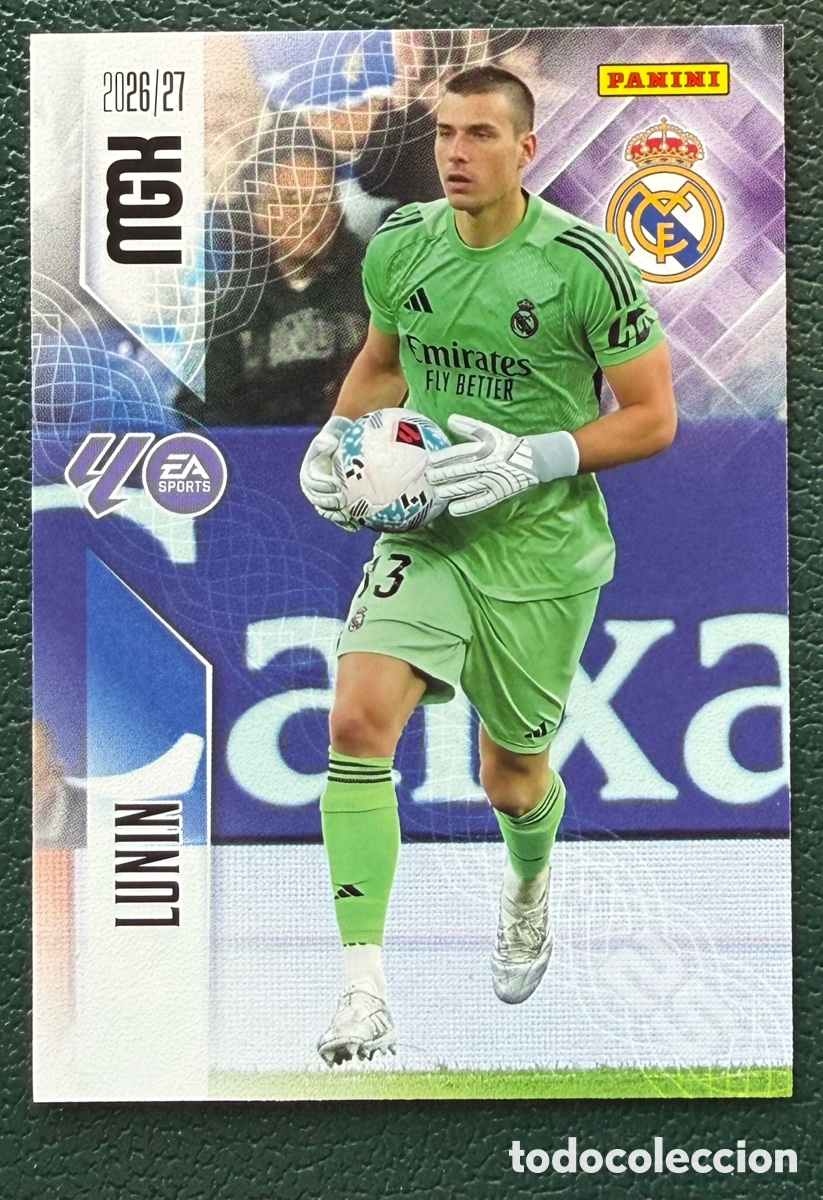 Football Stickers: 219 LUNIN REAL MADRID FICHAS ALBUM MEGACRACKS 2026 2027 MGK 26 27