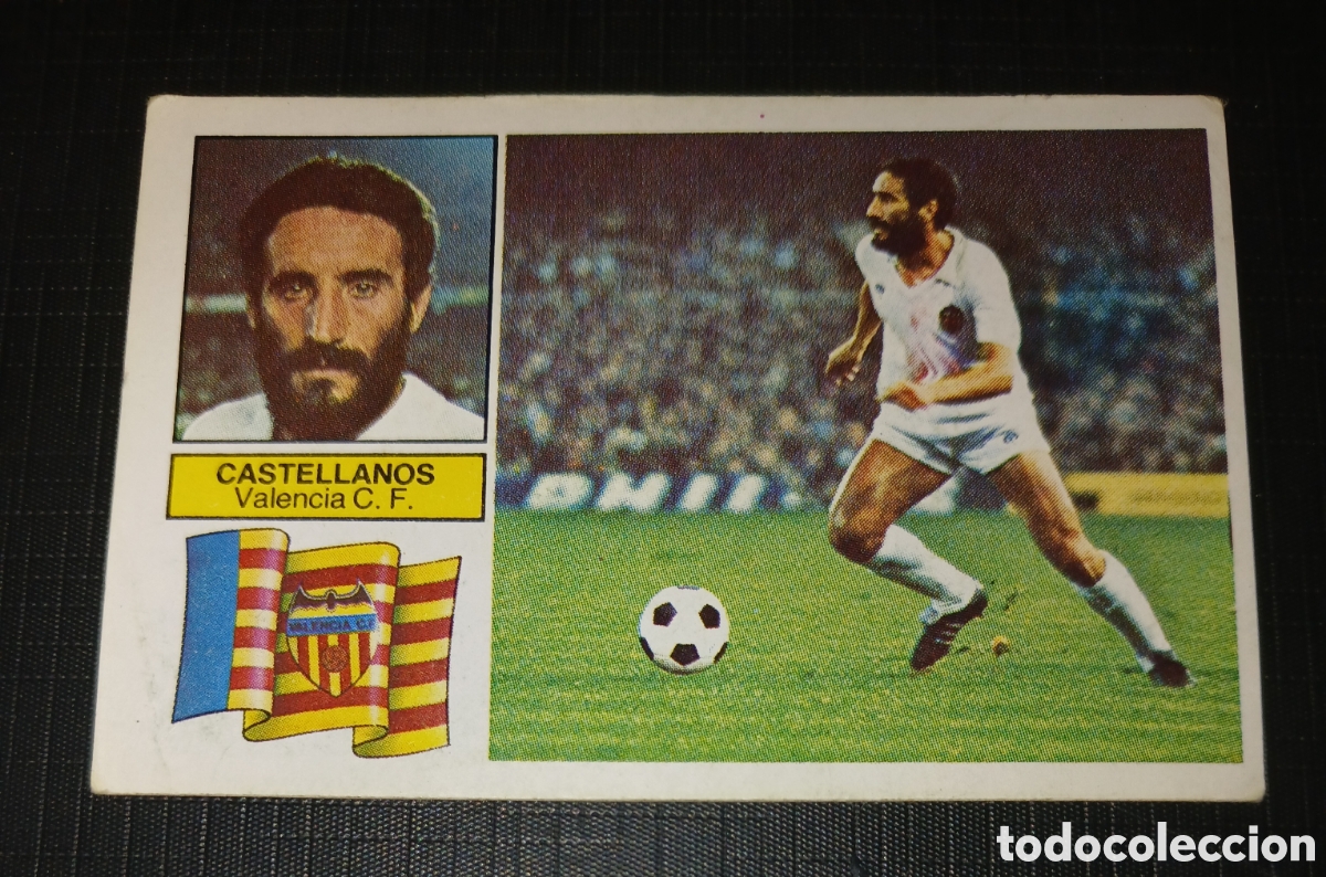 Cromos de f&uacute;tbol: Cromo Castellanos Valencia C. F. Ed. Este Liga 1982 1983 82-83 Sin pegar, nunca pegado