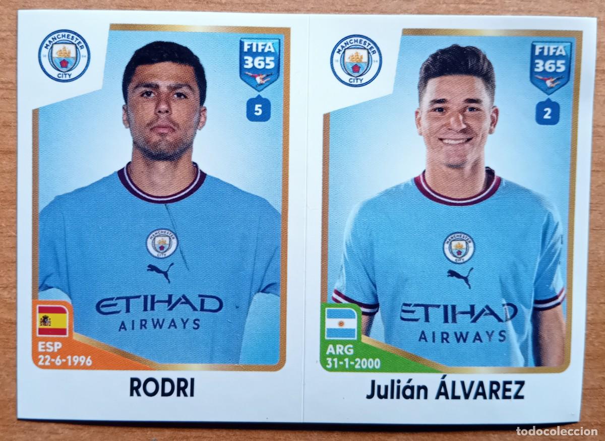 Cromos de f&uacute;tbol: Figurina Panini 2022-23 Cromo Fifa 365 2023 Rodri Julian &Aacute;lvarez Manchester City n 98