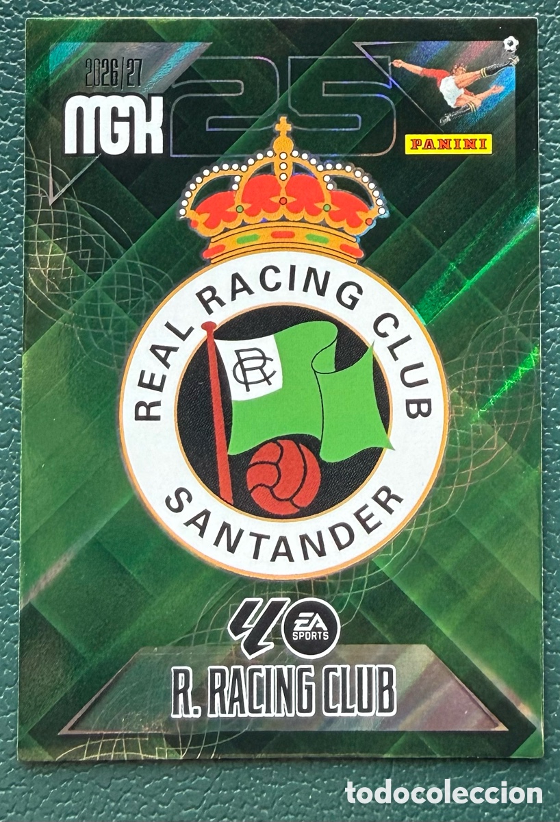 Cromos de f&uacute;tbol: 271 ESCUDO RACING DE SANTANDER FICHAS ALBUM MEGACRACKS 2026 2027 MGK 26 27