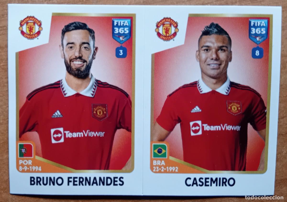 Cromos de f&uacute;tbol: Figurina Panini 2022-23 Cromo Fifa 365 2023 Bruno Fernandes Casemiro Manchester United n 109