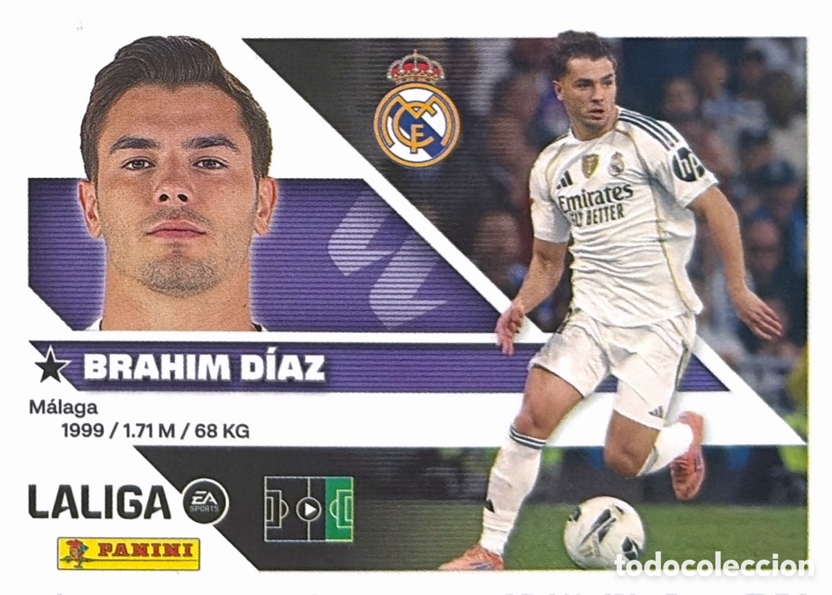 Cromos de f&uacute;tbol: 16B.- Brahim D&iacute;az (R. MADRID) - COLECCIONES ESTE 2026/27 (PANINI)