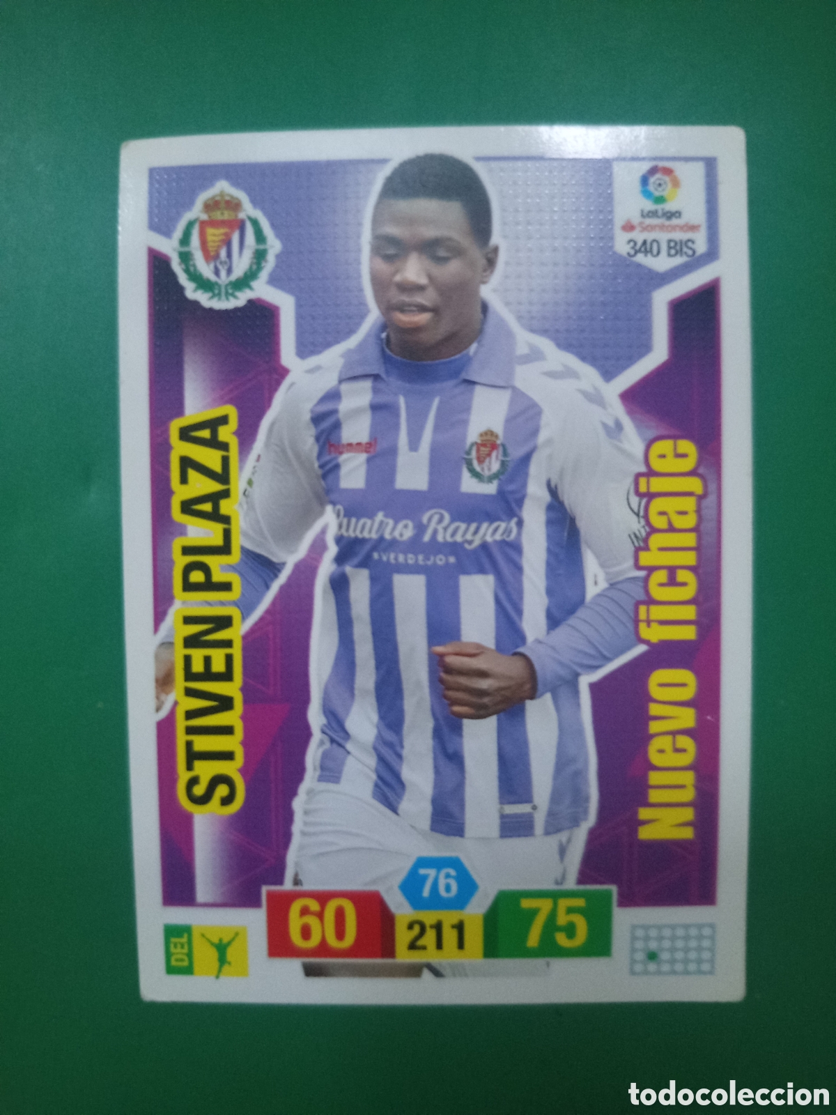Fu&szlig;ball-Sticker: ❇️ CROMO ⚽ CARD STIVEN PLAZA VALLADOLID N&ordm; 340 BIS NUEVO FICHAJE ADRENALYN 2018 2019 18 19 PANINI ❇️