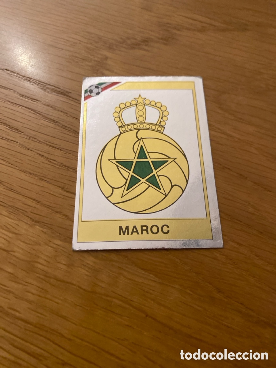 Cromos de f&uacute;tbol: Cromo panini mundial Mexico 86 n&uacute;mero 418 escudo Marruecos - Sticker album world cup 1986