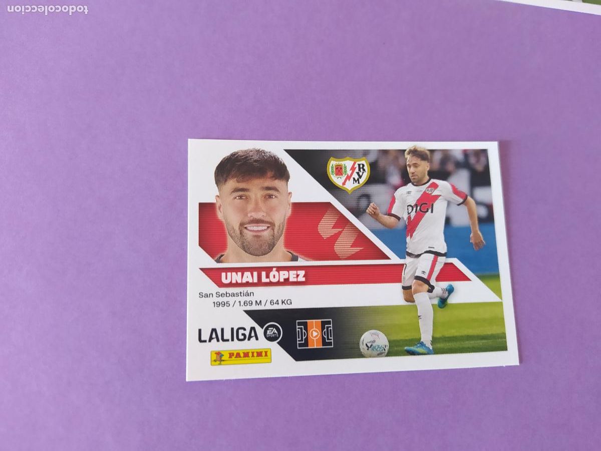 Cromos de f&uacute;tbol: LIGA ESTE 2026 2027 26 27 NUEVO - RAYO VALLECANO N&ordm; 14 UNAI LOPEZ