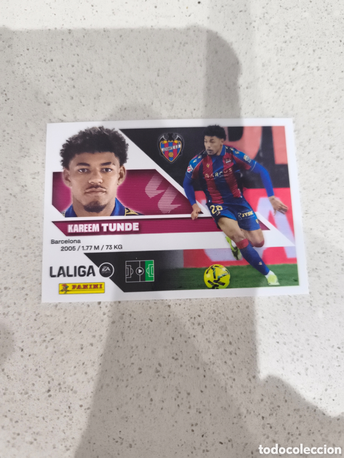 Cromos de f&uacute;tbol: CROMO N&Uacute;MERO 16 TUNDE LEVANTE. LIGA ESTE 26/27. PANINI.