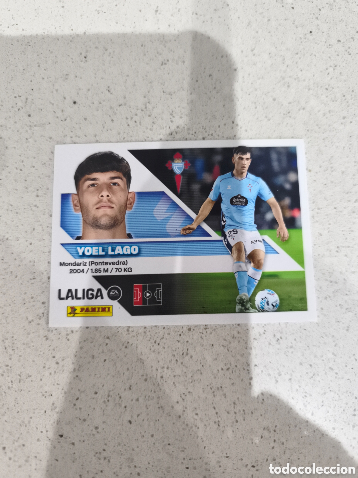 Cromos de f&uacute;tbol: CROMO N&Uacute;MERO 9B YOEL LAGO CELTA DE VIGO. LIGA ESTE 26/27. PANINI.