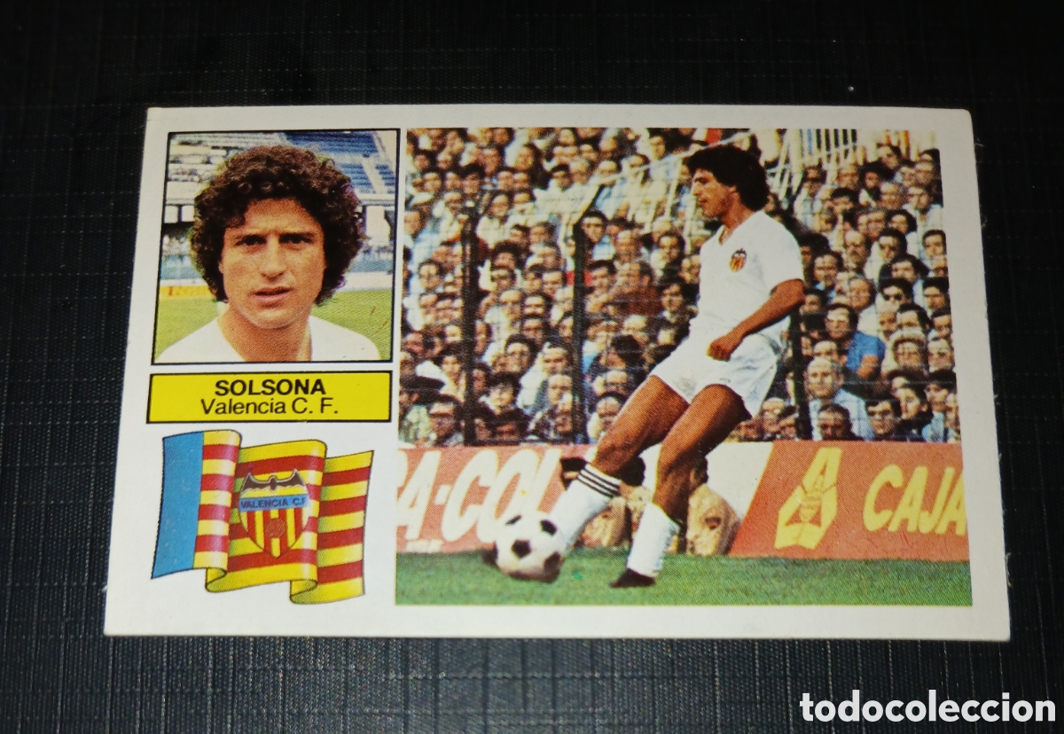 Cromos de f&uacute;tbol: Cromo Solsona Valencia C. F. Ed. Este Liga 1982 1983 82-83 Sin pegar, nunca pegado
