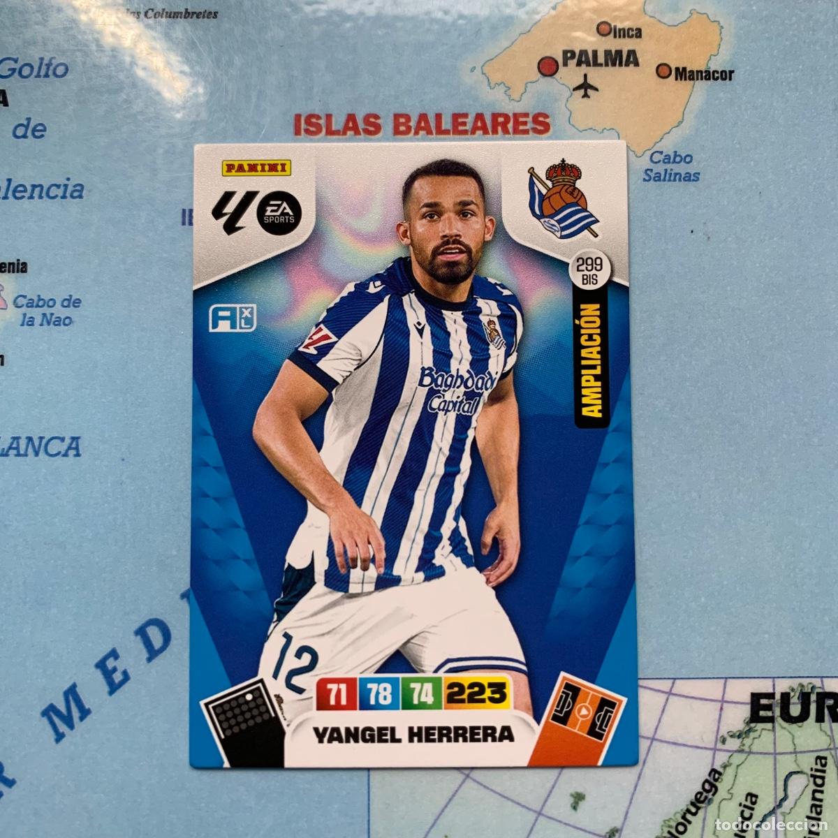 Cromos de f&uacute;tbol: Yangel Herrera ampliacion n&uacute;mero 299 Bis de la Real Sociedad cromo adrenalyn XL 25-26 2025-2026