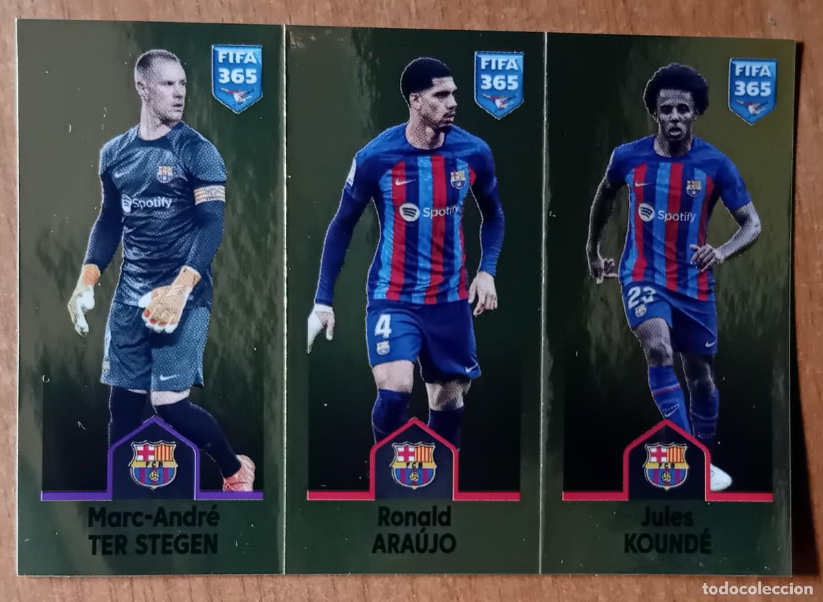 Cromos de f&uacute;tbol: Figurina Panini 2022-23 Cromo Fifa 365 2023 Ter Stegen Araujo Kounde Barcelona n 151