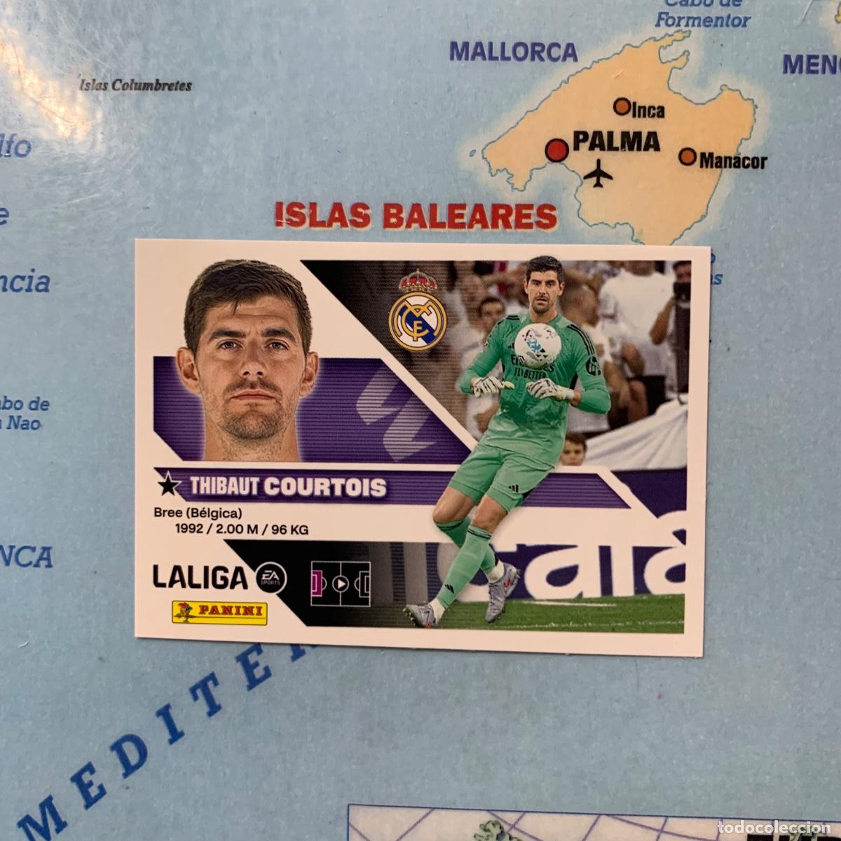 Cromos de f&uacute;tbol: Courtois n&uacute;mero 3 del Real Madrid cromo liga este 26-27 2026-2027