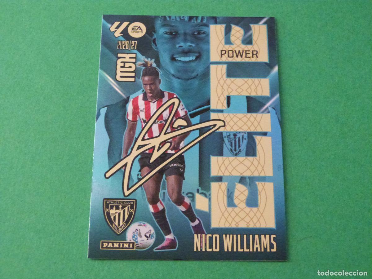 Cromos de Futebol: TRADING CARD FUTBOL NICO WILLIAMS ATH.BILBAO N&ordm; 12 ELITE POWE LIGA MEGACRACKS 2026-2027/26-27 PANINI