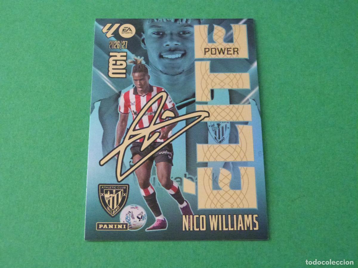 Cromos de Futebol: TRADING CARD FUTBOL NICO WILLIAMS ATH.BILBAO N&ordm; 12 ELITE POWER LIGA MEGACRACKS 2026-2027/26-27