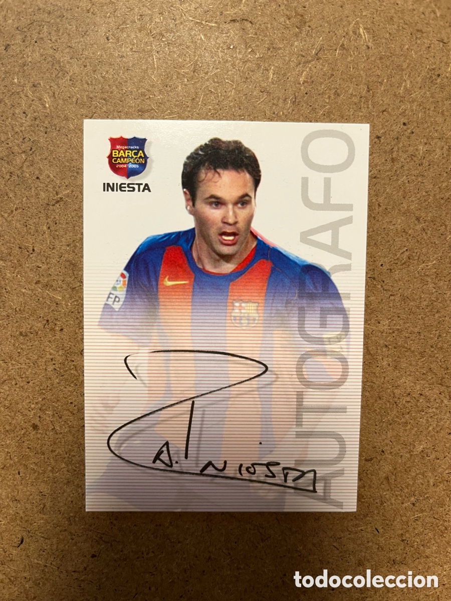 Cromos de f&uacute;tbol: CROMO INIESTA N&ordm; 87 MEGACRACKS 2004 2005 AUT&Oacute;GRAFO BARCA CAMPEON PANINI 04 05