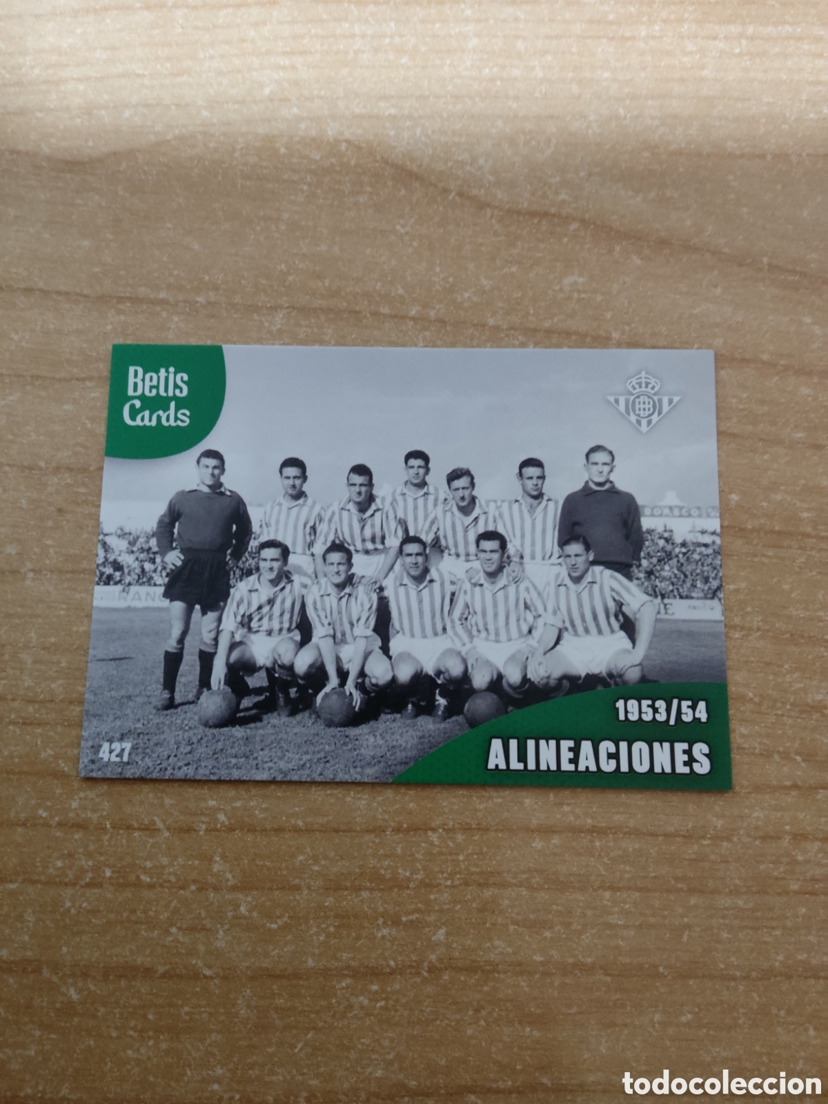 Cromos de f&uacute;tbol: 427 ALINEACIONES 1953 1954 REAL BETIS HOLY CARDS 2024 2025