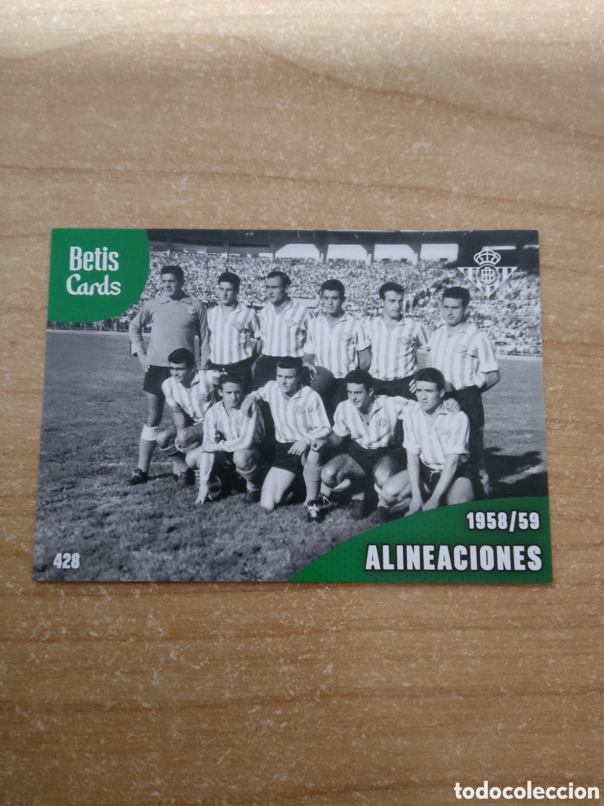 Cromos de f&uacute;tbol: 428 ALINEACIONES 1958 1959 REAL BETIS HOLY CARDS 2024 2025
