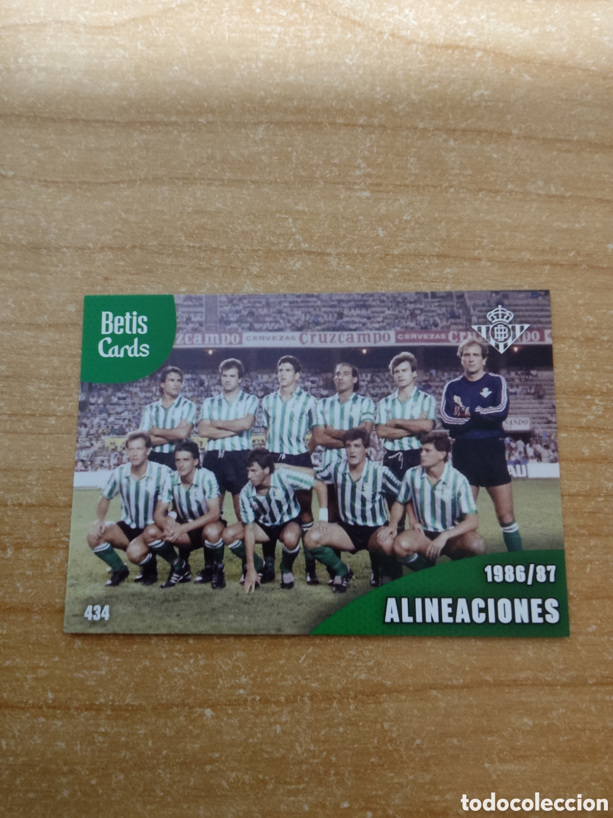 Cromos de f&uacute;tbol: 434 ALINEACIONES 1986 1987 REAL BETIS HOLY CARDS 2024 2025
