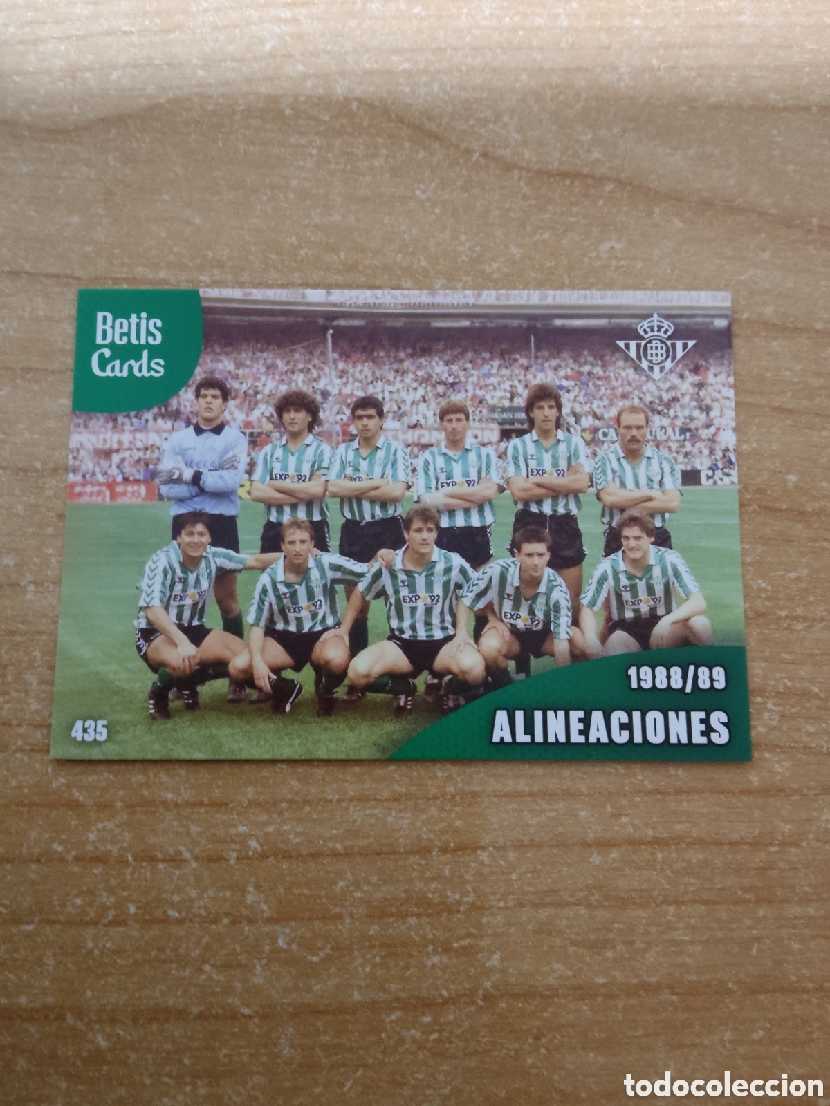 Cromos de f&uacute;tbol: 435 ALINEACIONES 1988 1989 REAL BETIS HOLY CARDS 2024 2025