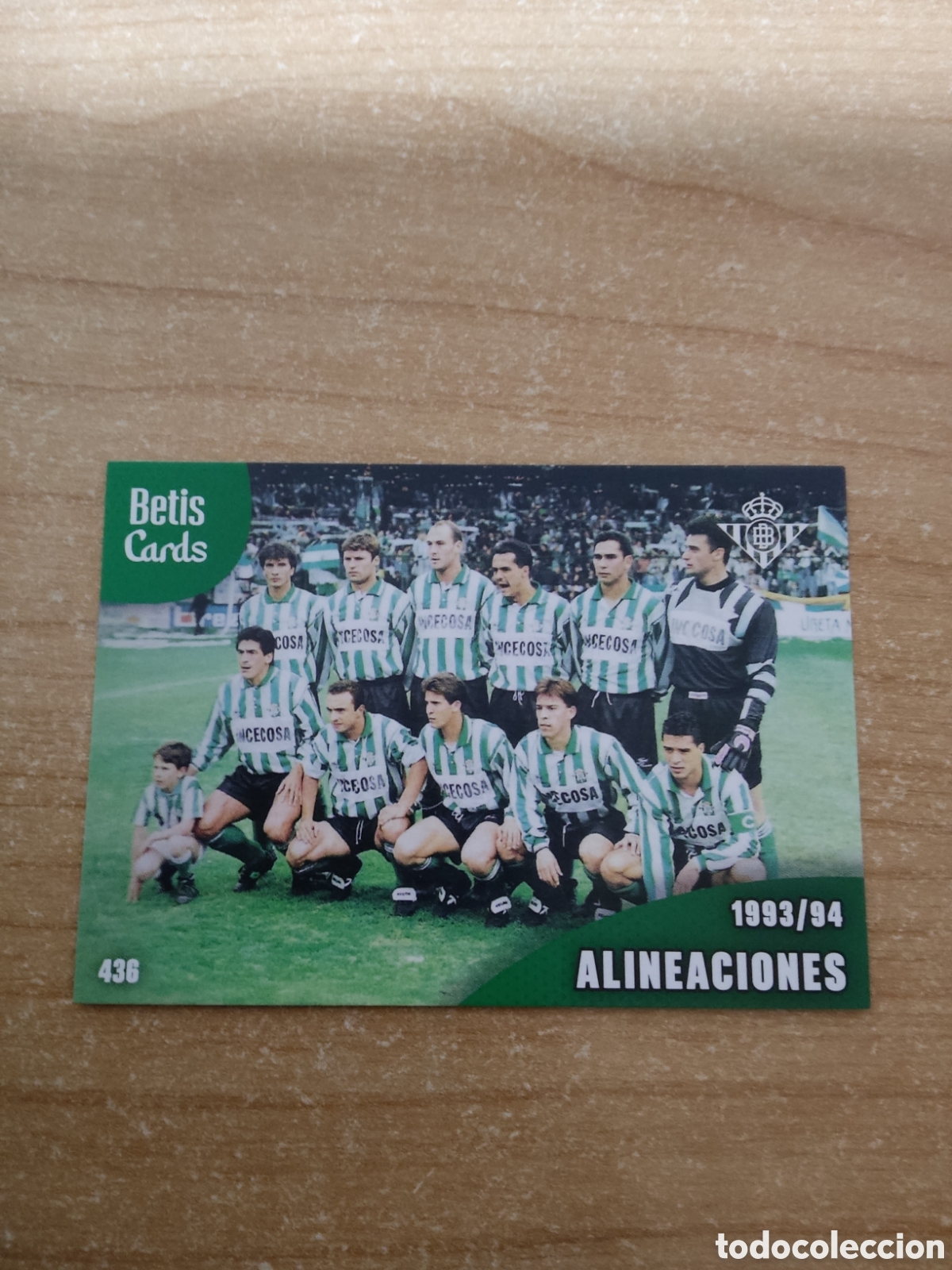 Cromos de f&uacute;tbol: 436 ALINEACIONES 1993 1994 REAL BETIS HOLY CARDS 2024 2025