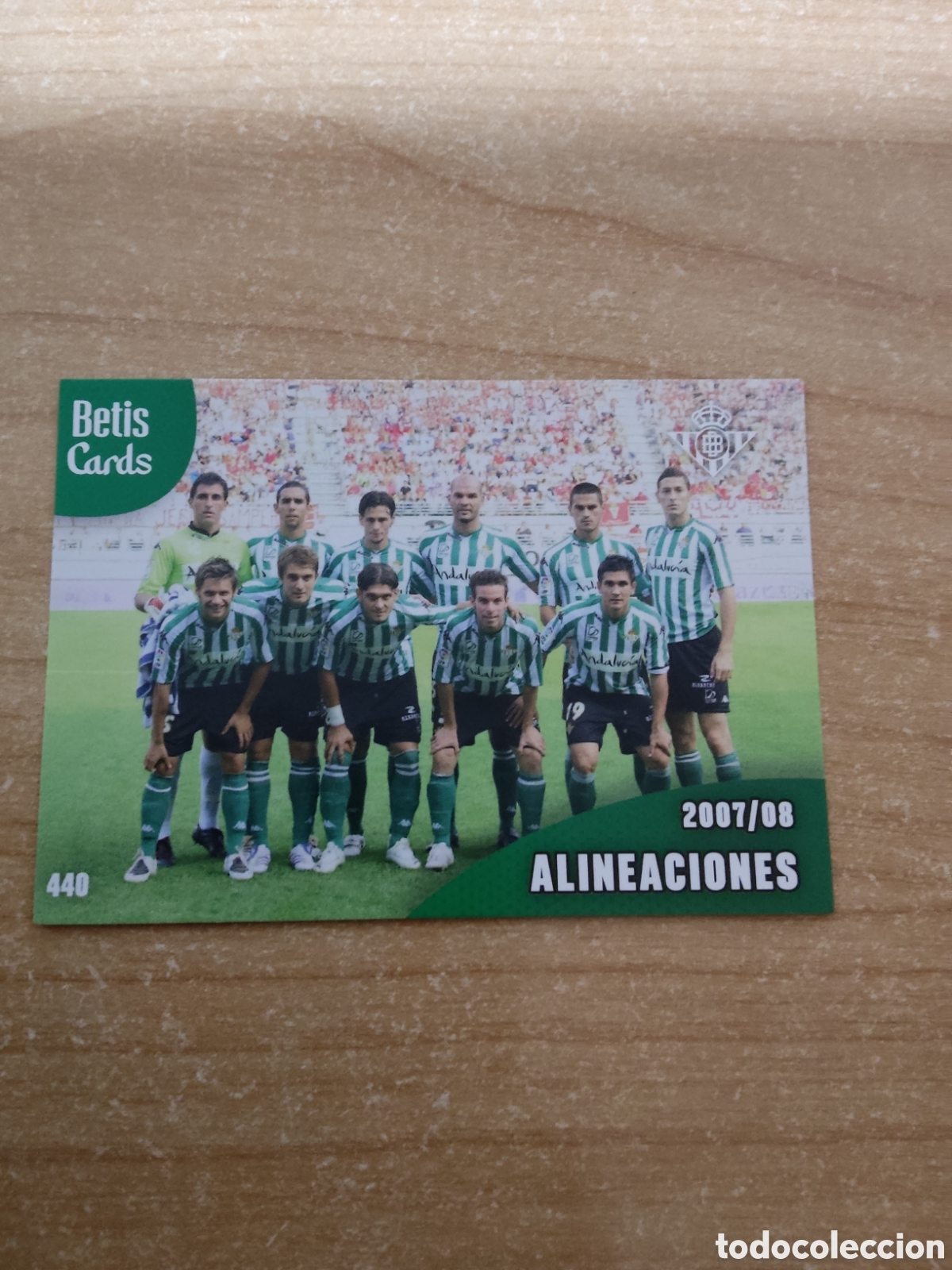 Cromos de f&uacute;tbol: 440 ALINEACIONES 2007 2008 REAL BETIS HOLY CARDS 2024 2025