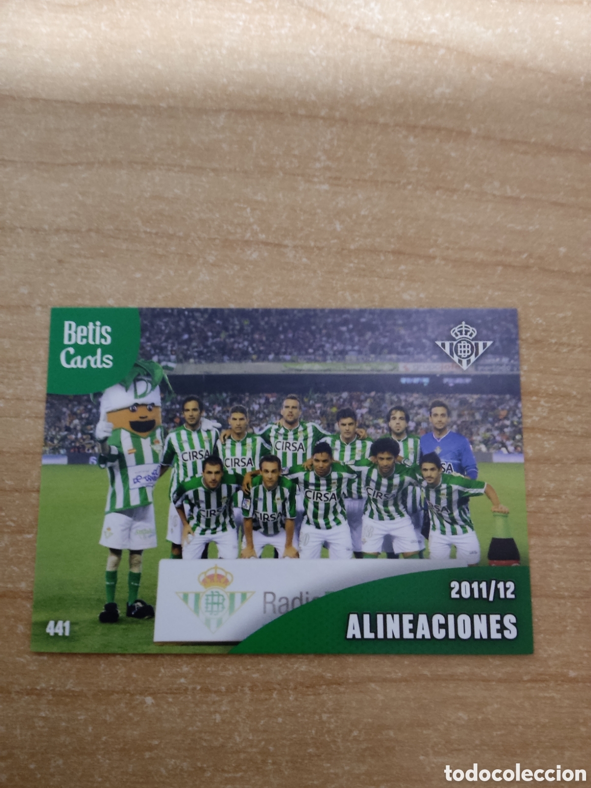 Cromos de f&uacute;tbol: 441 ALINEACIONES 2011 2012 REAL BETIS HOLY CARDS 2024 2025