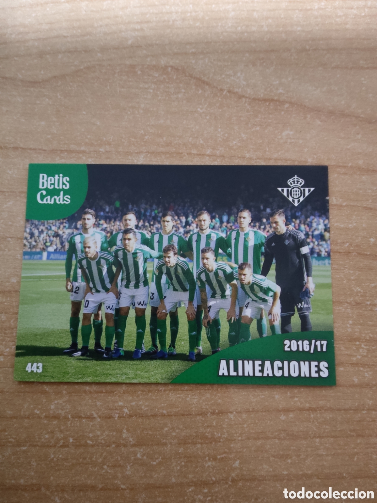 Cromos de f&uacute;tbol: 443 ALINEACIONES 2016 2017 REAL BETIS HOLY CARDS 2024 2025